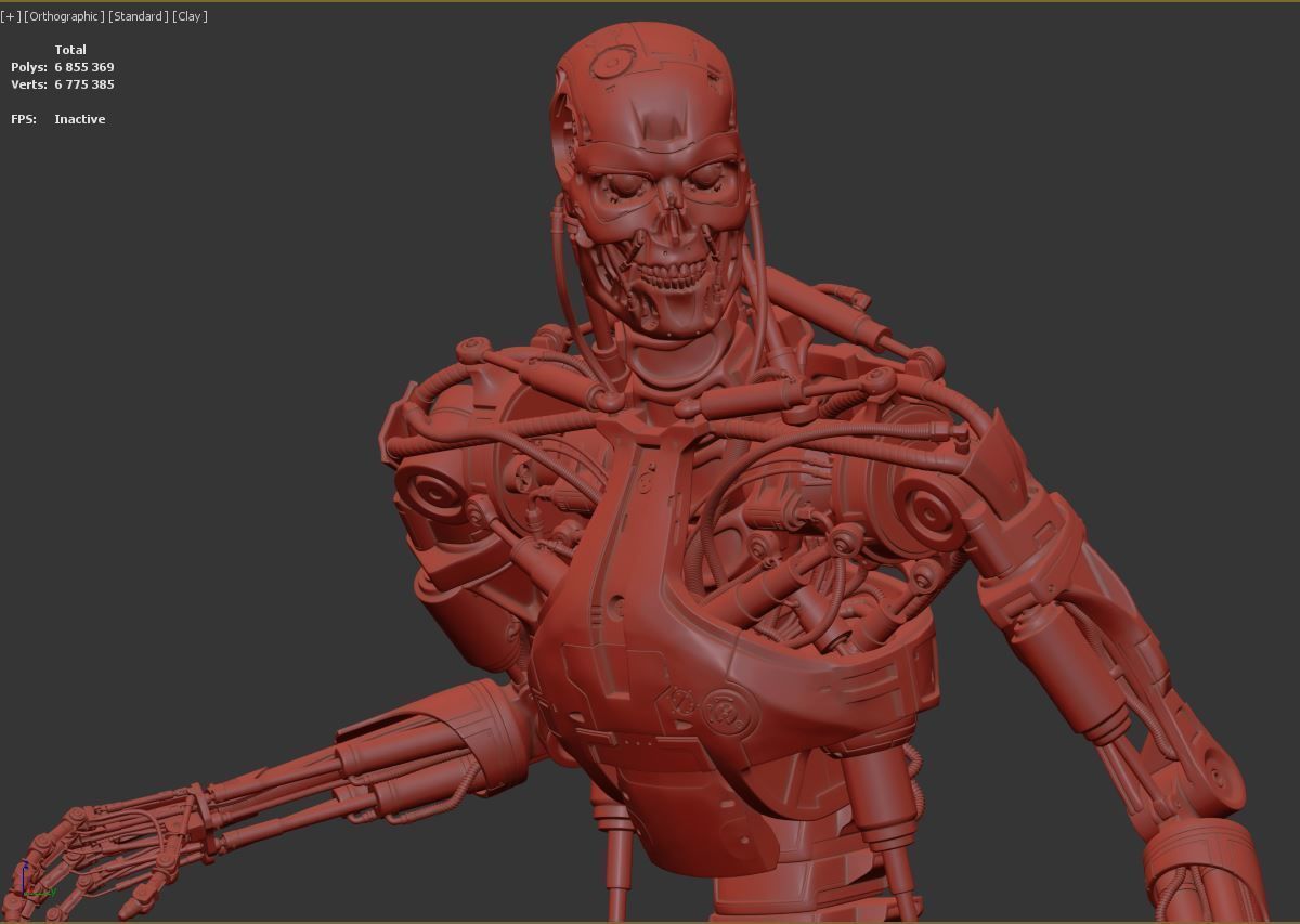 Terminator T-800 Endoskeleton Rekvizit T1 V2 High Detal 3D print model_6