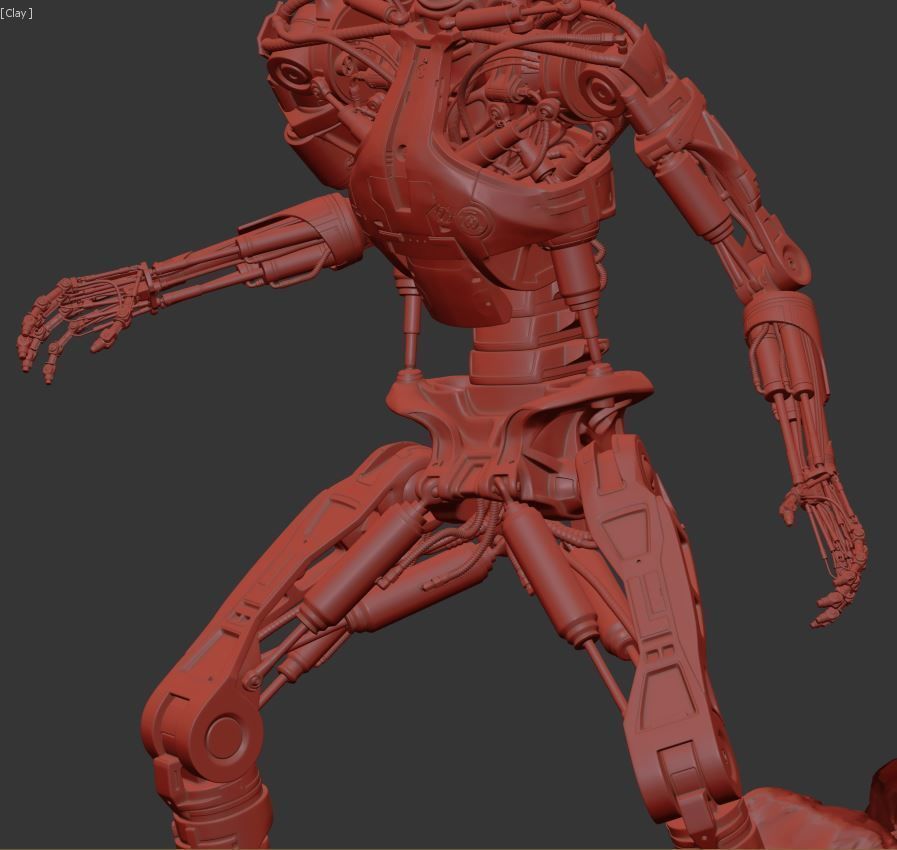 Terminator T-800 Endoskeleton Rekvizit T1 V2 High Detal 3D print model_22