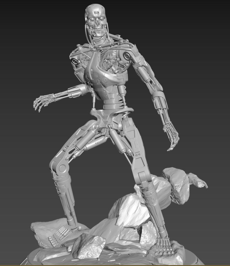 Terminator T-800 Endoskeleton Rekvizit T1 V2 High Detal 3D print model_59