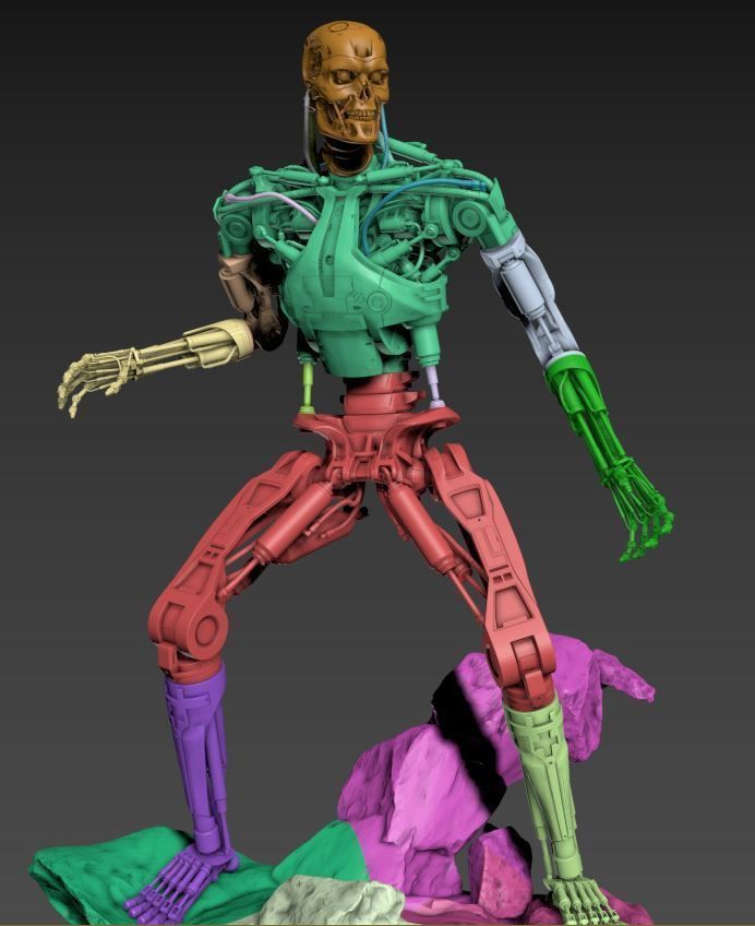 Terminator T-800 Endoskeleton Rekvizit T1 V2 High Detal 3D print model_46