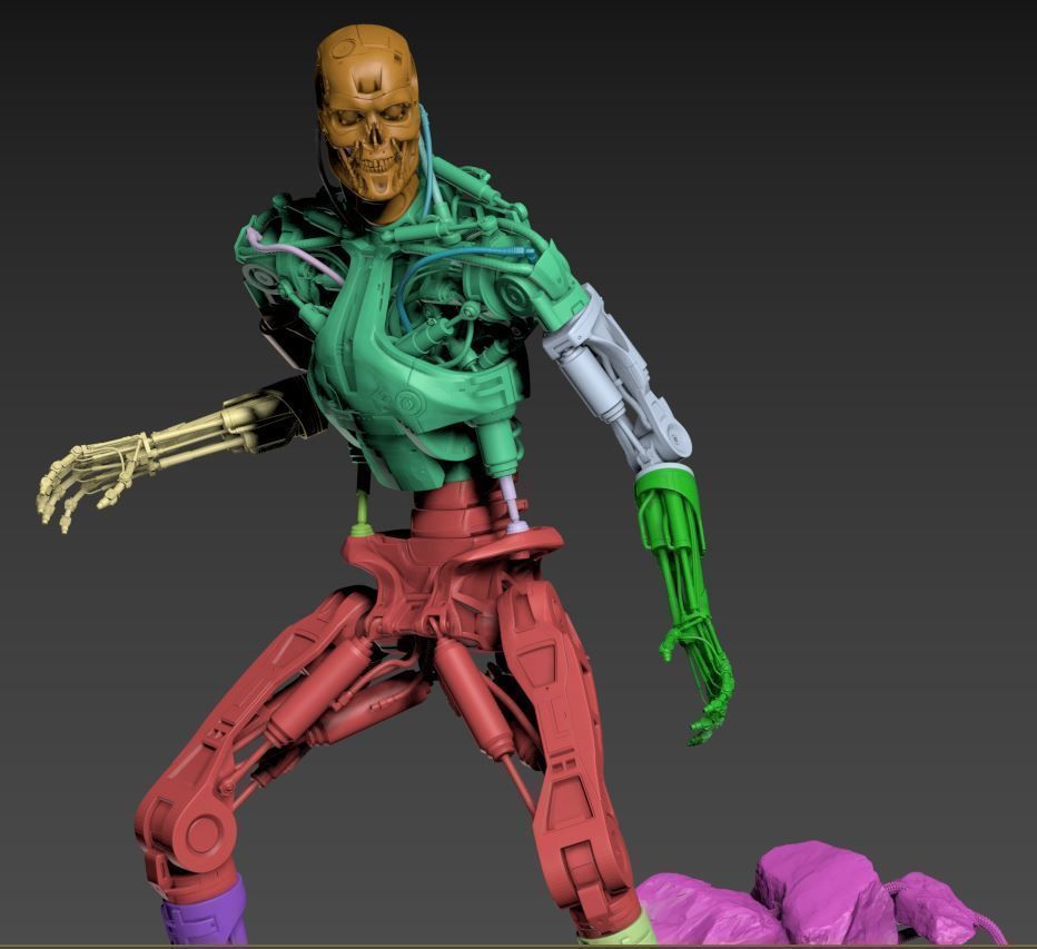 Terminator T-800 Endoskeleton Rekvizit T1 V2 High Detal 3D print model_43