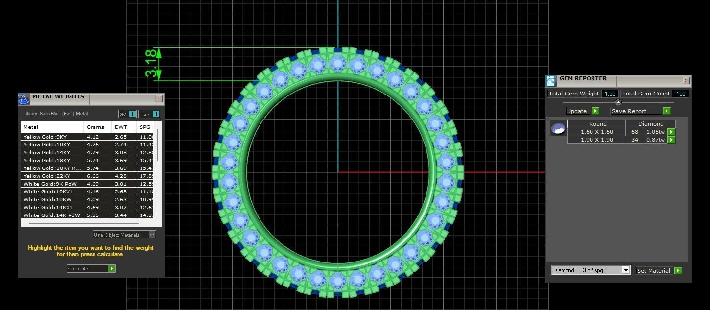 Eternity Ring with 3 sided Diamond Setting 3D print model_5