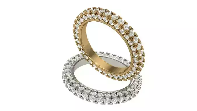 Eternity Ring with 3 sided Diamond Setting