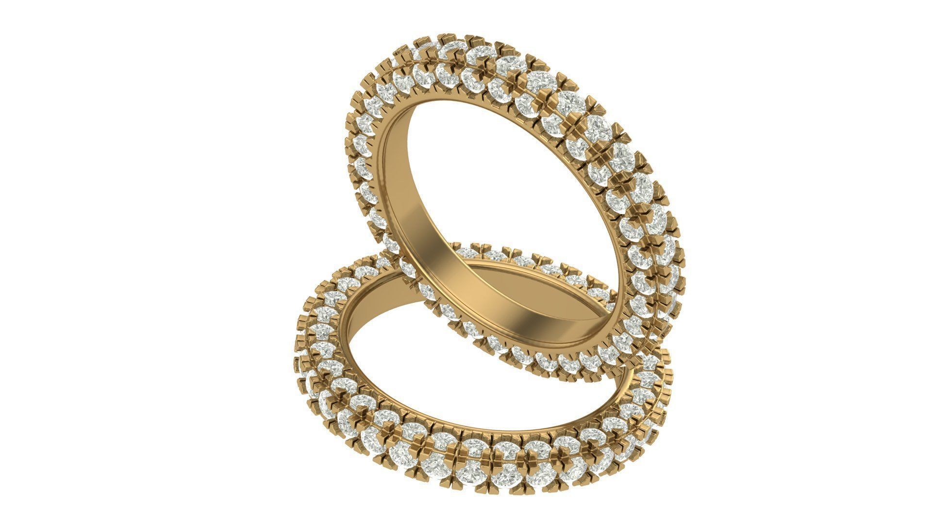 Eternity Ring with 3 sided Diamond Setting 3D print model_3