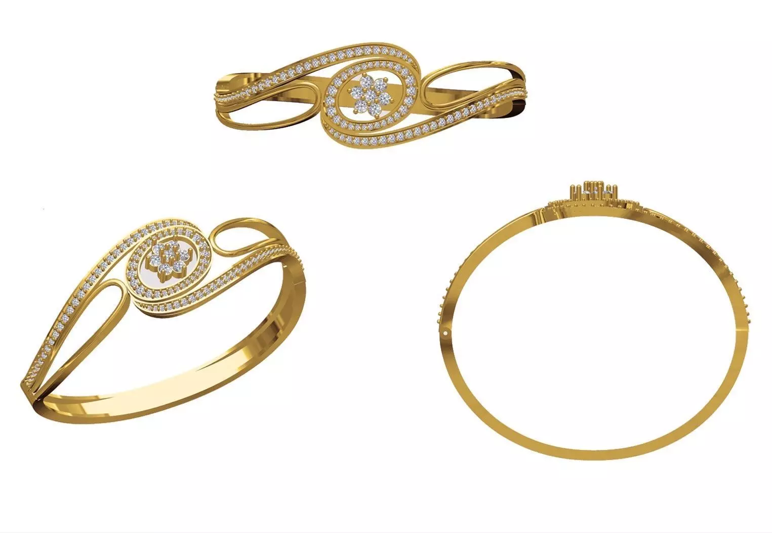 Women Bangle Bracelet STL JCD Details 3D print model_0