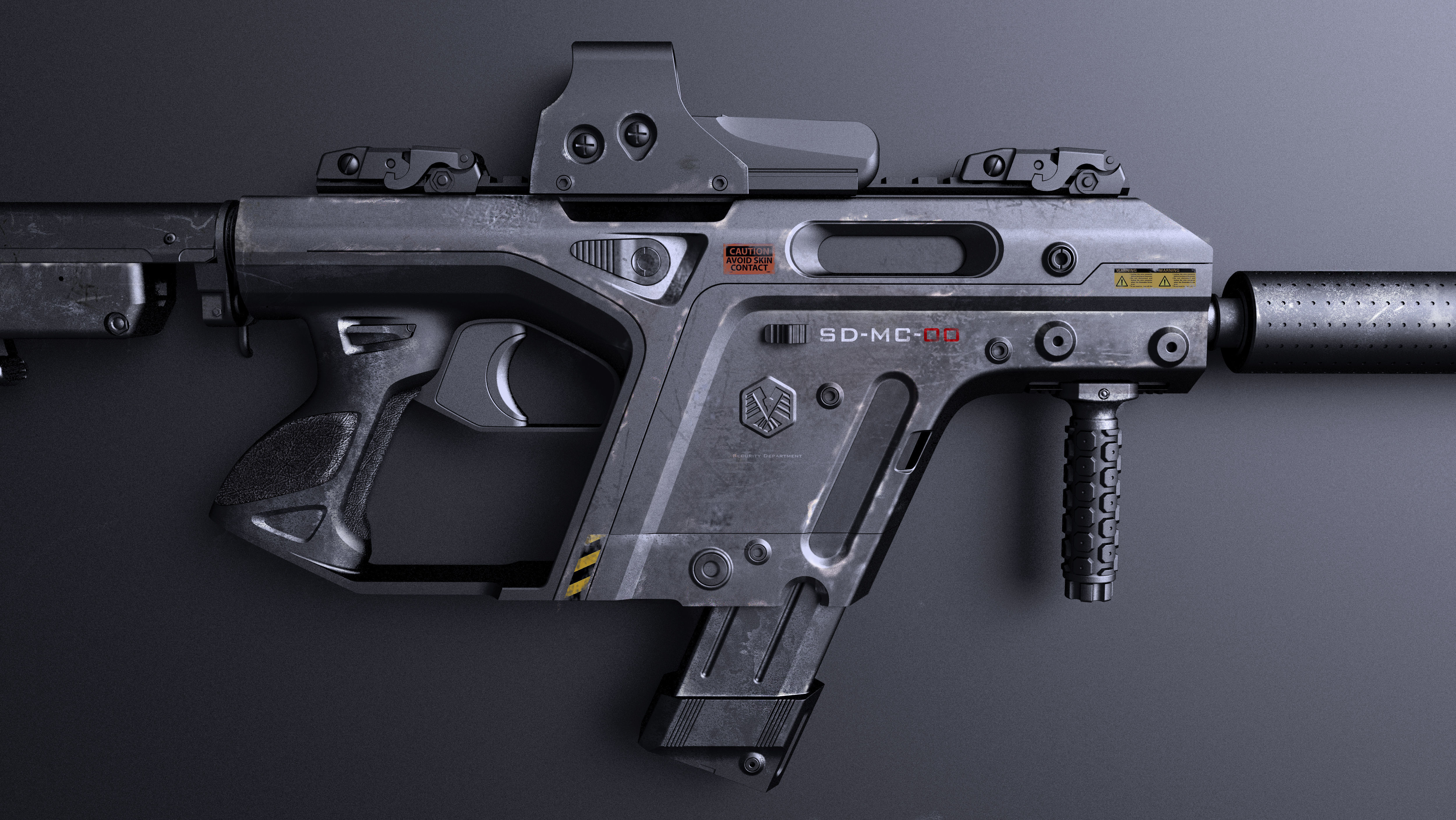 Rifle model 3D model_2