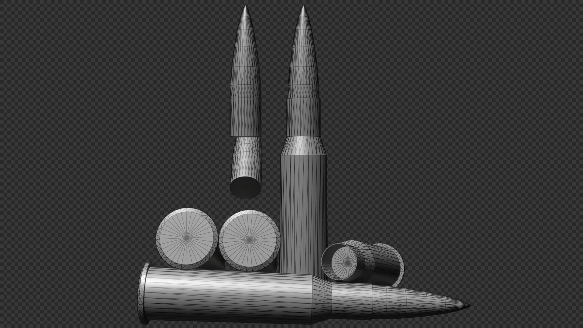 762x54R Cartridge Low-poly 3D model_3