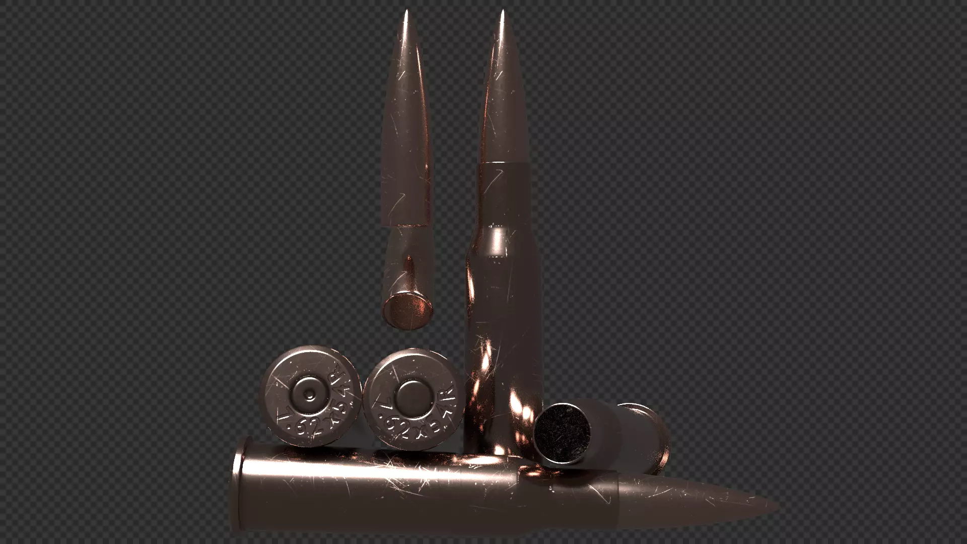 762x54R Cartridge Low-poly 3D model_0