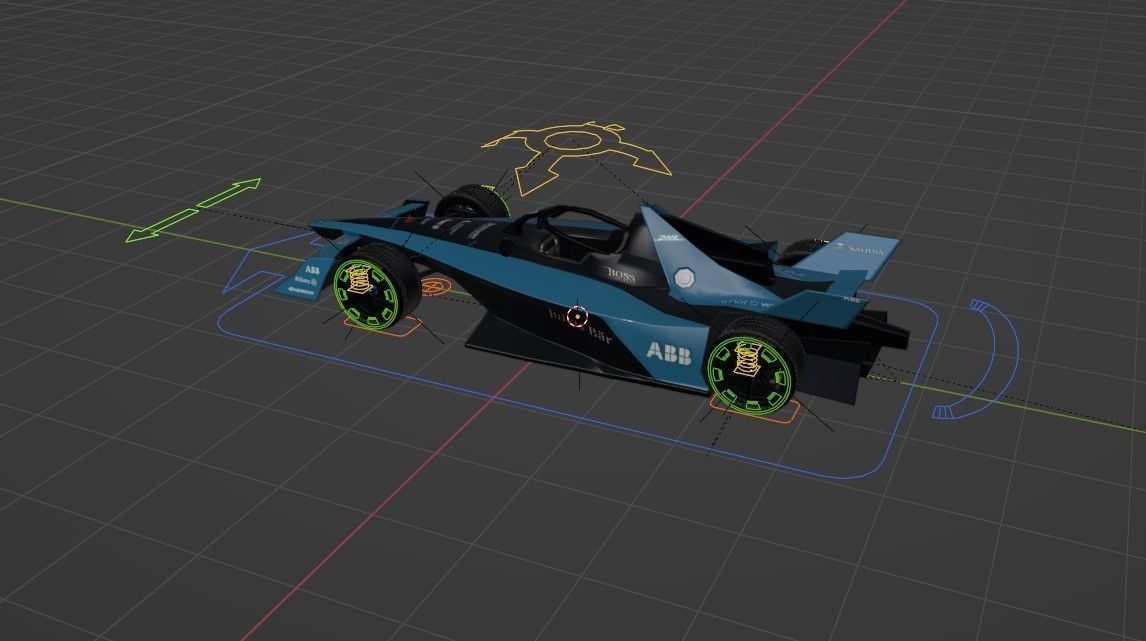 F1 car 3d textured model  Low-poly 3D model_3