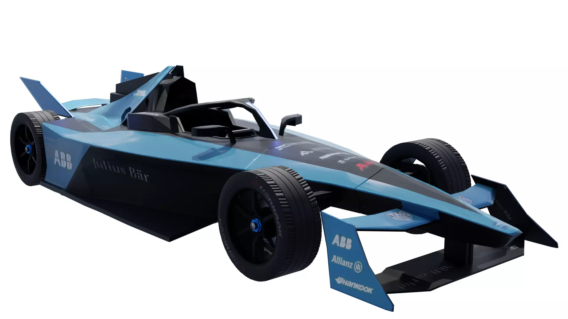 F1 car 3d textured model  Low-poly 3D model_0