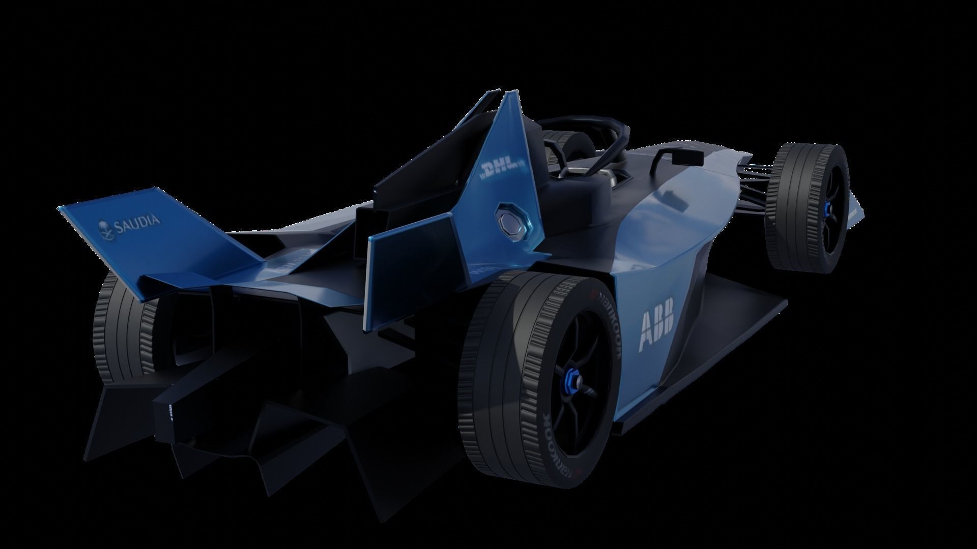 F1 car 3d textured model  Low-poly 3D model_6