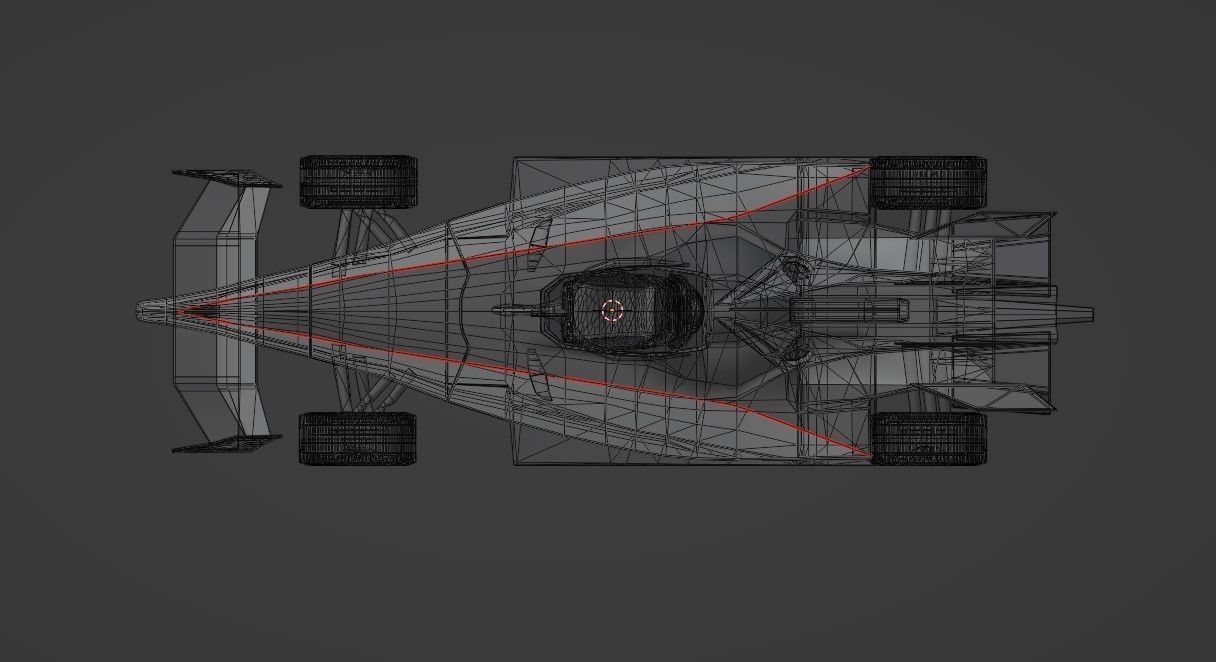 F1 car 3d textured model  Low-poly 3D model_14