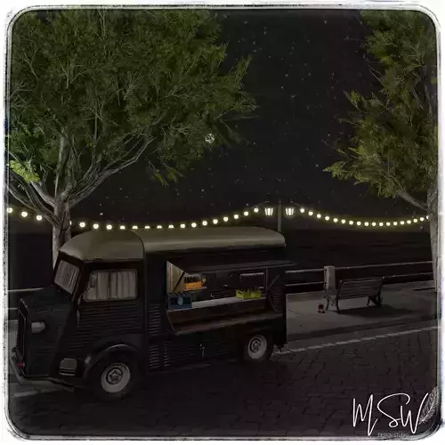 Waterfront Blender Scene - NIGHT 3D model Waterfront Blender Scene - NIGHT 3D model