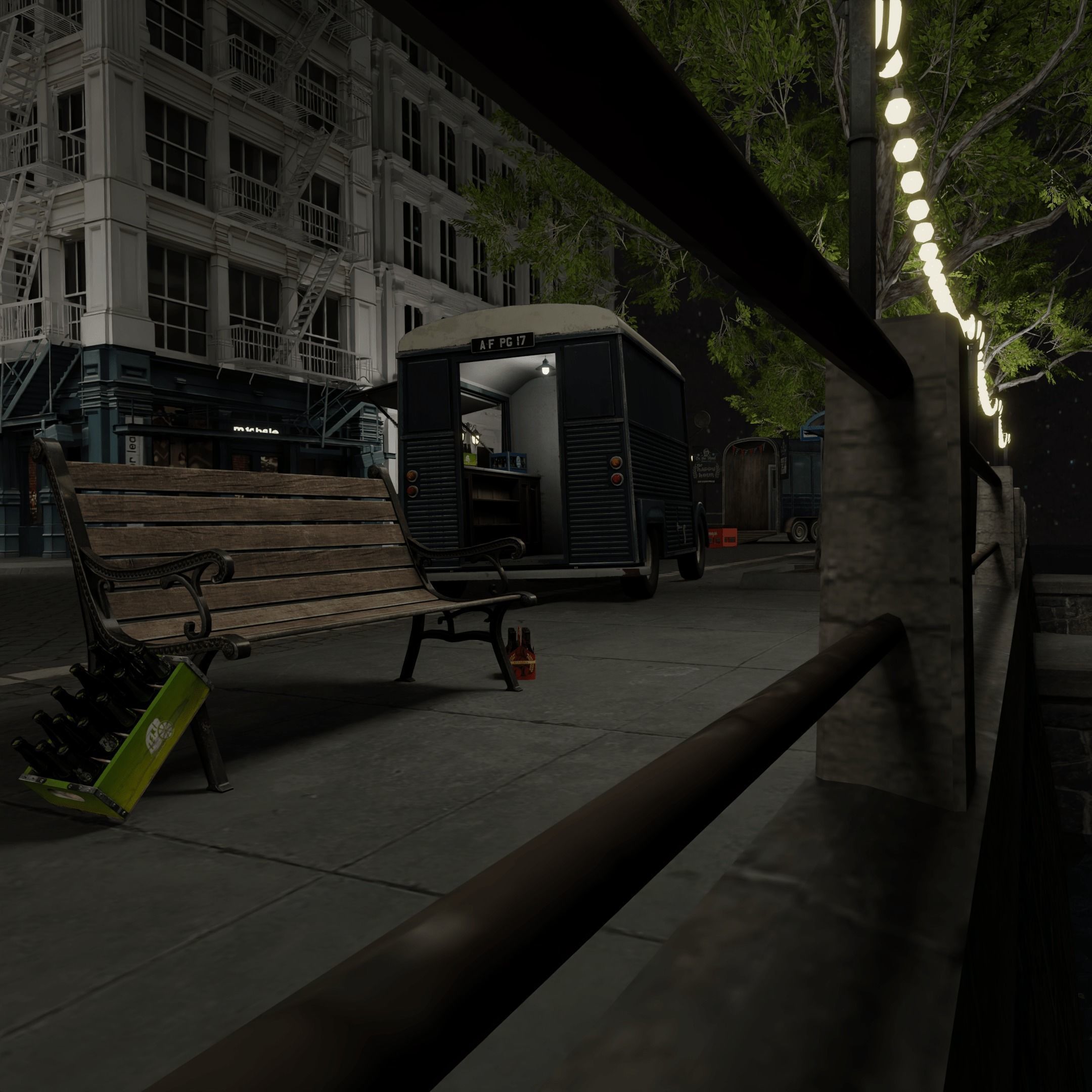 Waterfront Blender Scene - NIGHT 3D model_6