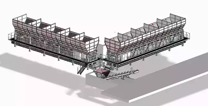 Concrete batching plant hopper feeders 200Ton-Hour