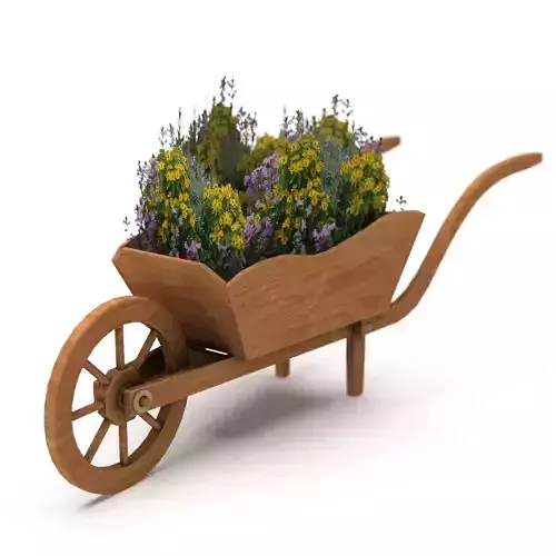 Garden Wooden Wheelbarrow