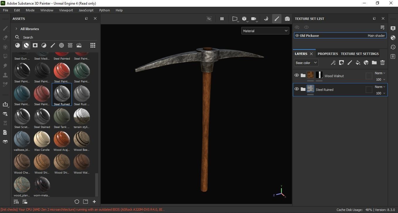 Old Pickaxe 3D Model Low-poly 3D model_6
