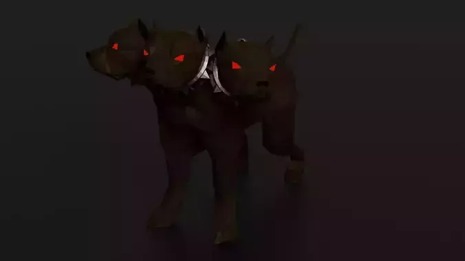 Cerberus Hellhound dog Hound of Hades Beast Monster Rigged Low-poly 3D model