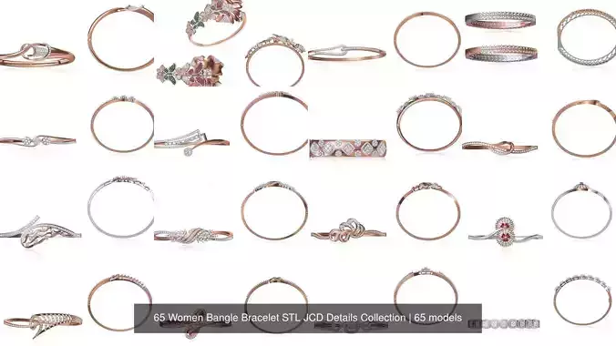 65 Women Bangle Bracelet STL JCD Details Collection