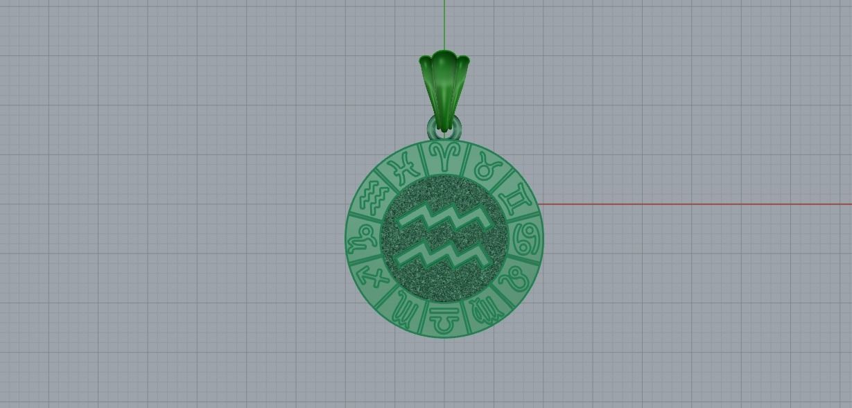 Zodiac pendant 3D print model 0017 3D print model_3