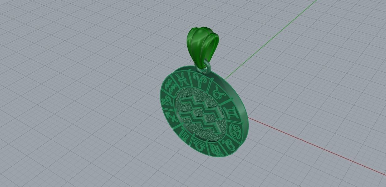 Zodiac pendant 3D print model 0017 3D print model_5