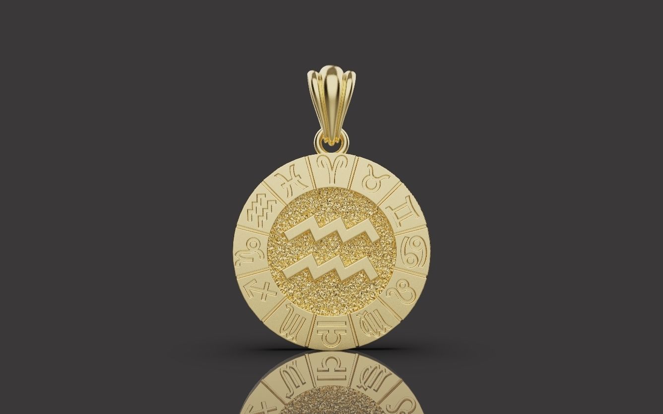 Zodiac pendant 3D print model 0017 3D print model_7