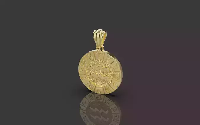 Zodiac pendant 3D print model 0017 3D print model