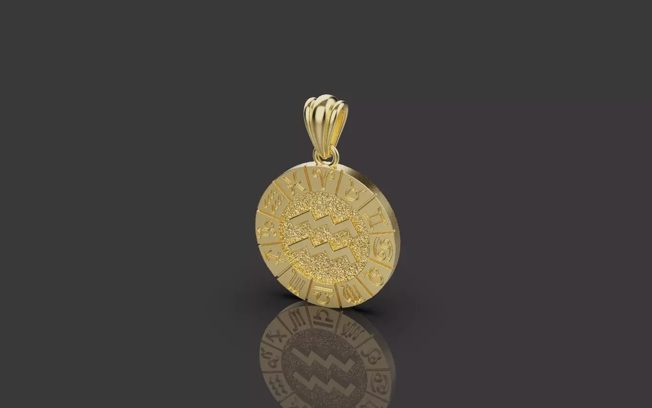 Zodiac pendant 3D print model 0017 3D print model_0