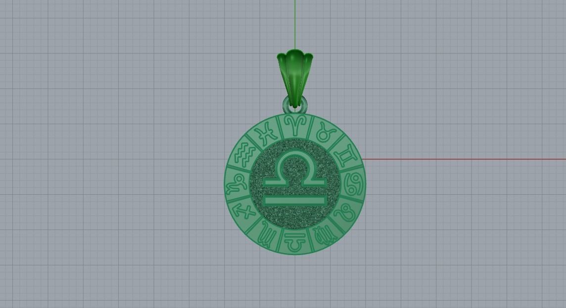 Zodiac pendant model 0018 3D print model_3