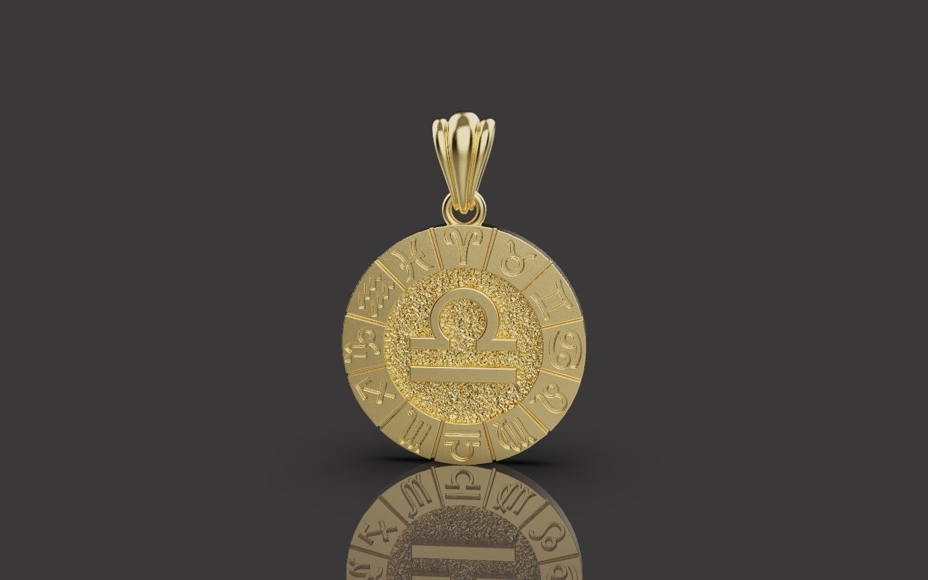 Zodiac pendant model 0018 3D print model_7