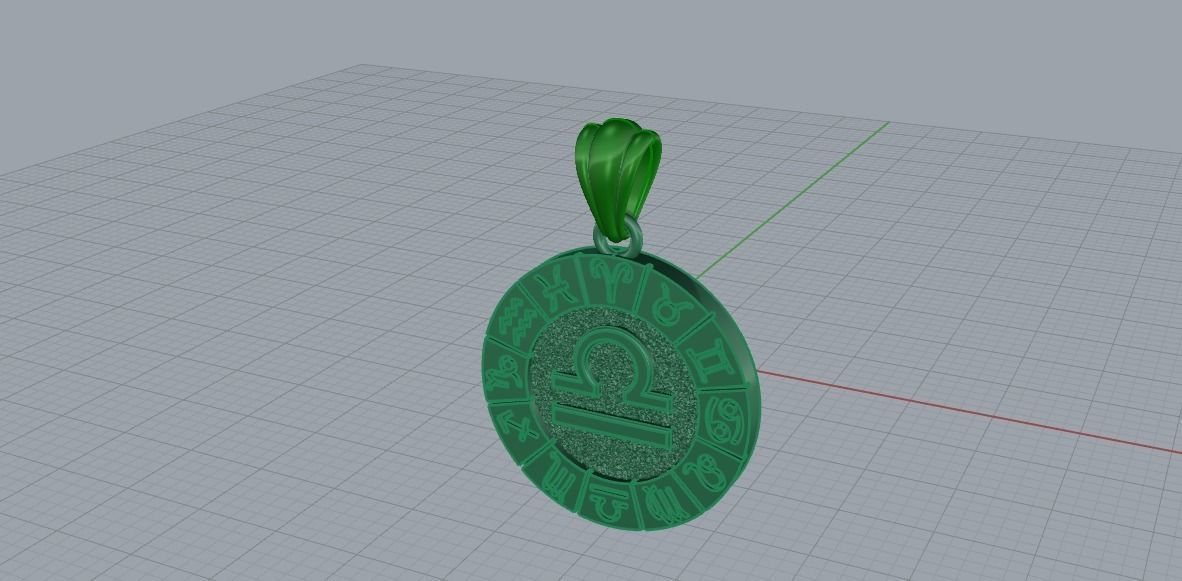Zodiac pendant model 0018 3D print model_5