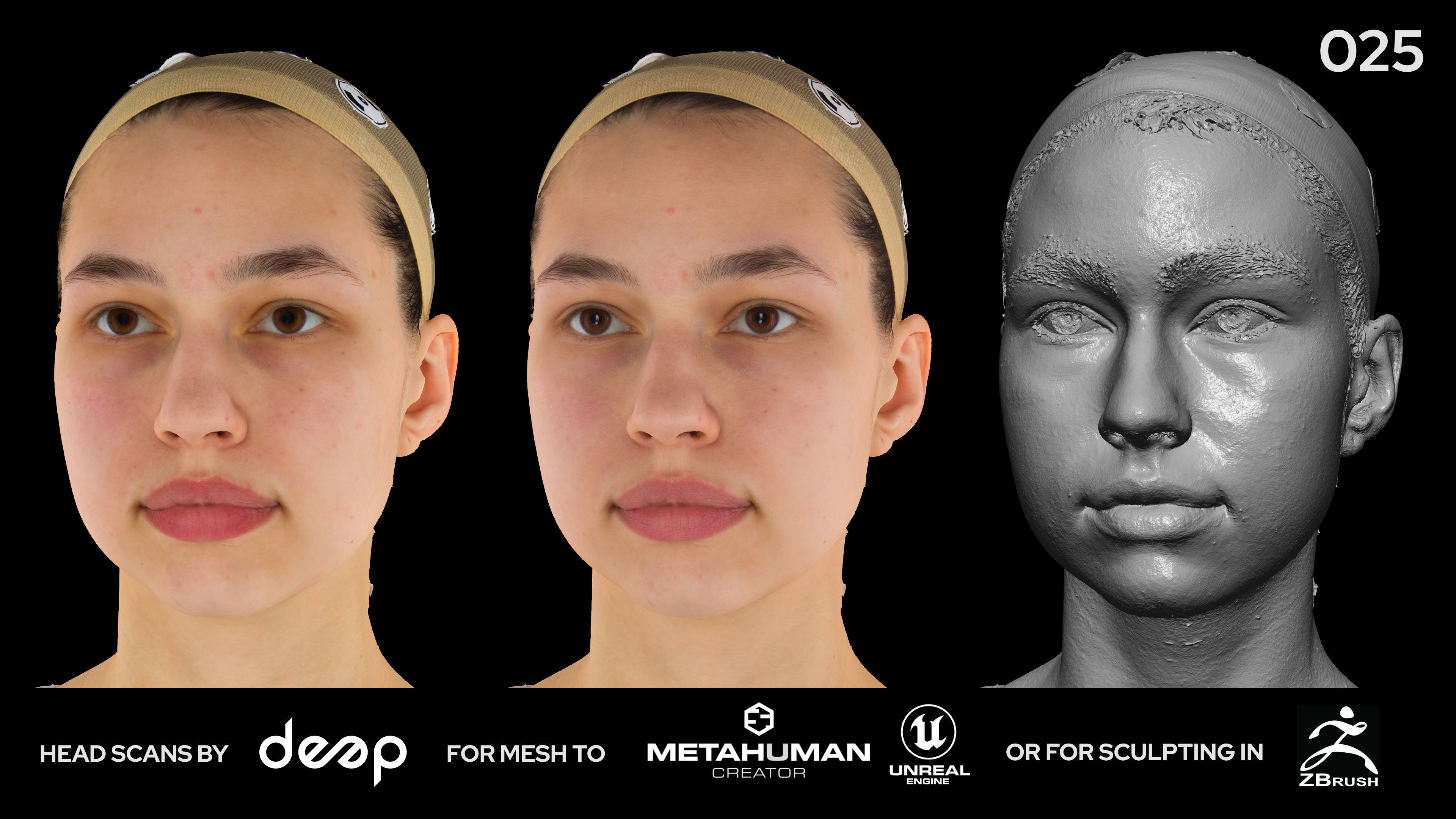 European Female 20s head scan 025 3D model_2