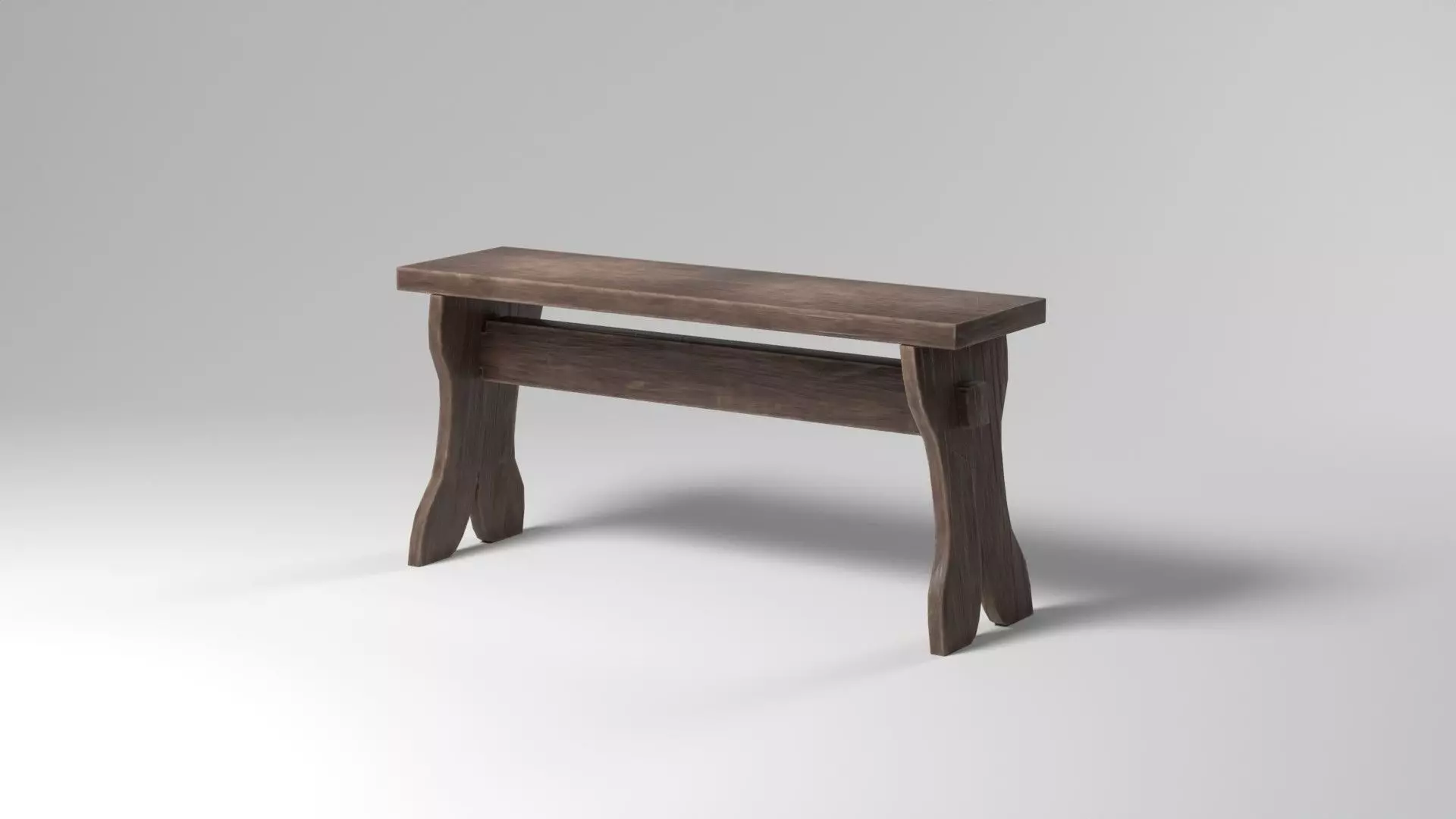 Medieval bench - Low Poly HQ Game-ready model Free low-poly 3D model_0