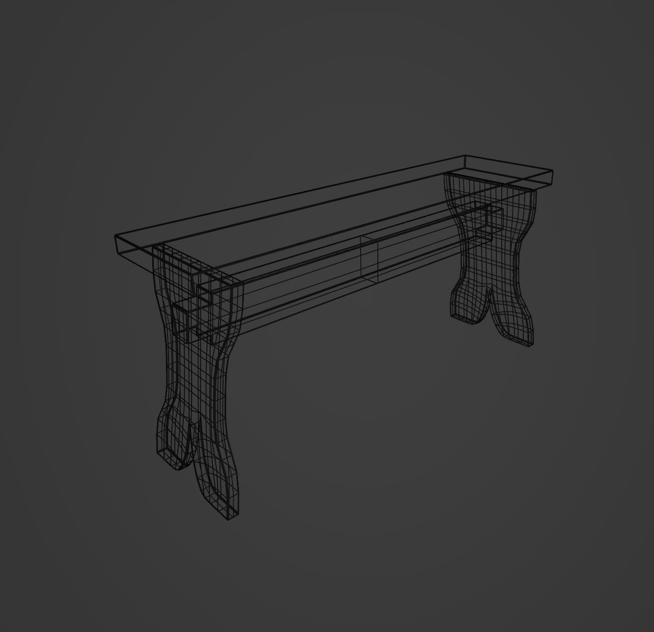 Medieval bench - Low Poly HQ Game-ready model Free low-poly 3D model_6