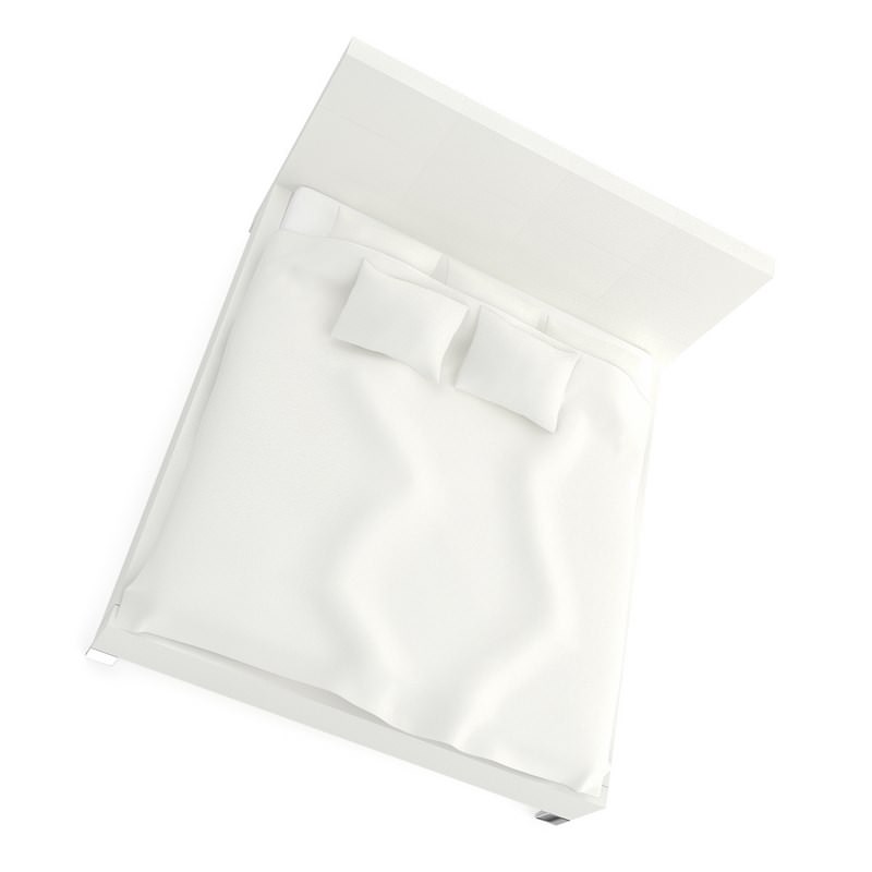 White Bed 3D model_3