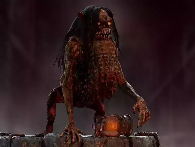 Monster From Cabinet of Curiosities Low-poly 3D model