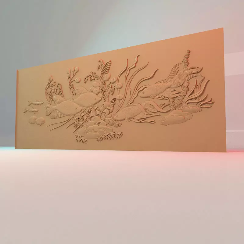 Undersea world painting 3D STL Model for Cnc users print model 3D print model_0