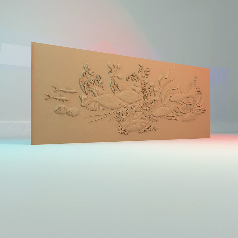 Undersea world painting 3D STL Model for Cnc users print model 3D print model_2