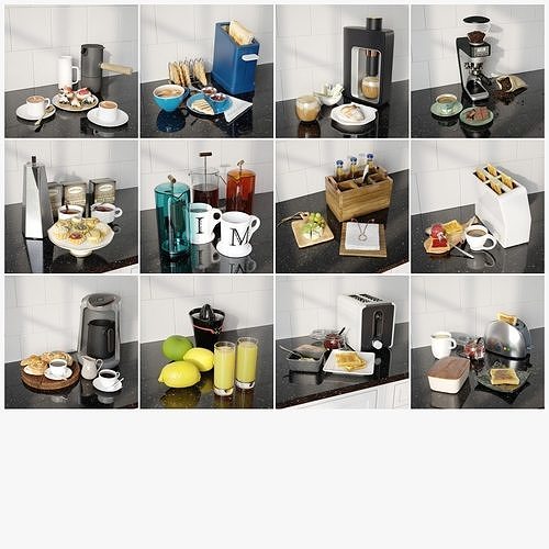 Archmodels vol 270 for c4d - collection of kitchen equipment 3D model 3