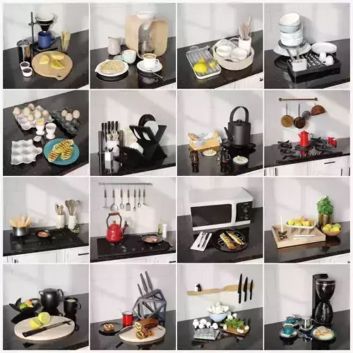 Archmodels vol 270 for c4d - collection of kitchen equipment
