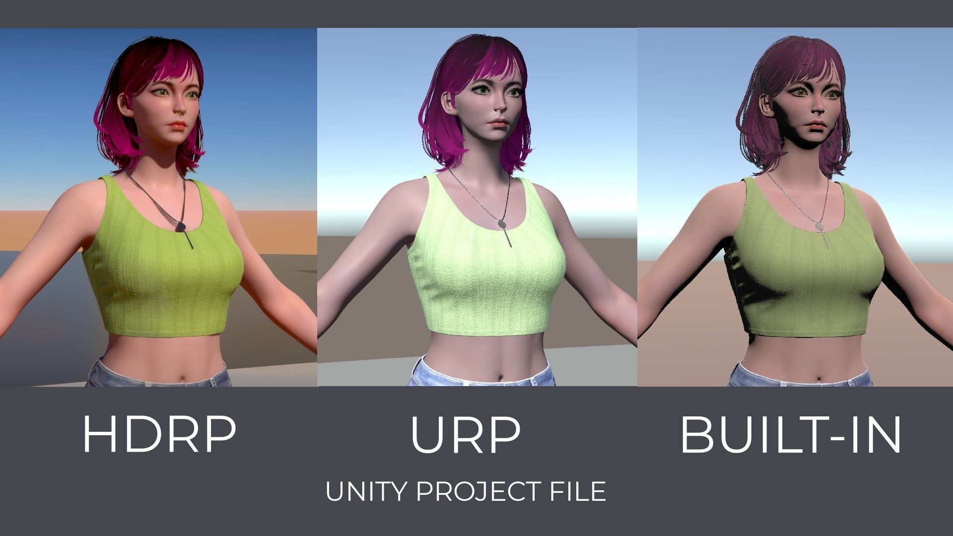 Streetwear Girl 1 - Casual Wear Girls Pack 1 Game-Ready Low-poly 3D model_30