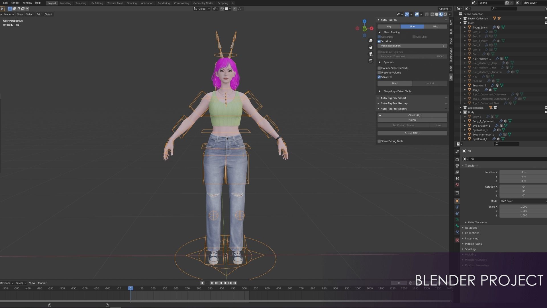 Streetwear Girl 1 - Casual Wear Girls Pack 1 Game-Ready Low-poly 3D model_26