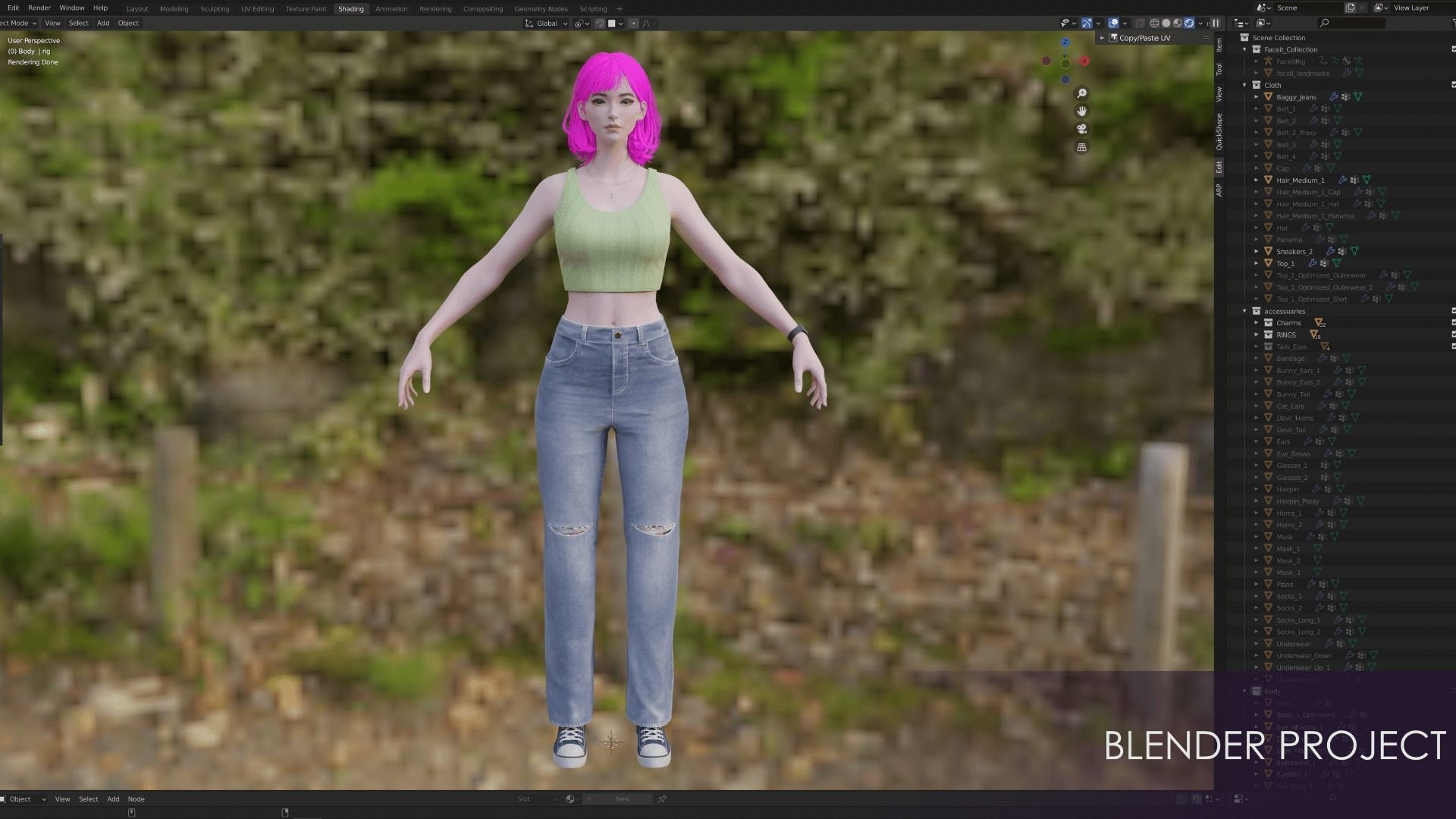 Streetwear Girl 1 - Casual Wear Girls Pack 1 Game-Ready Low-poly 3D model_27