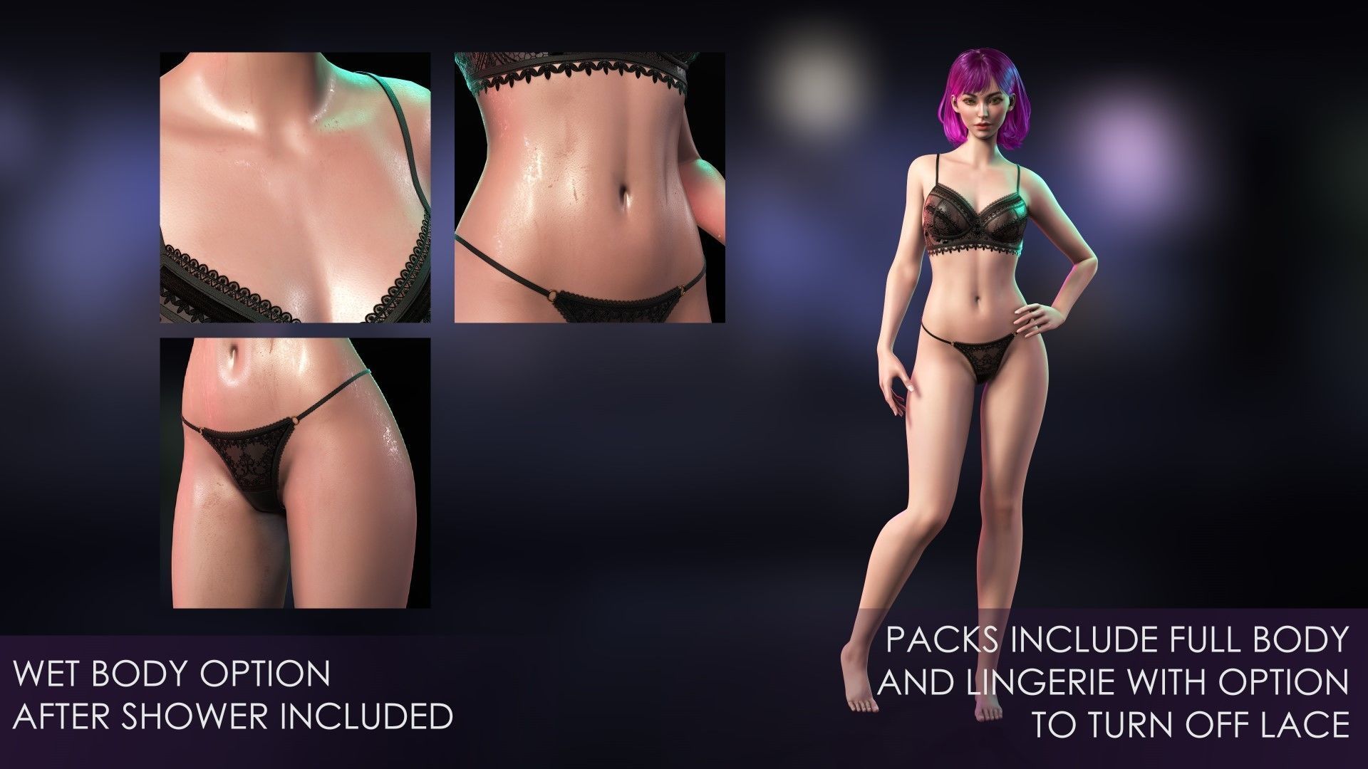 Streetwear Girl 1 - Casual Wear Girls Pack 1 Game-Ready Low-poly 3D model_6