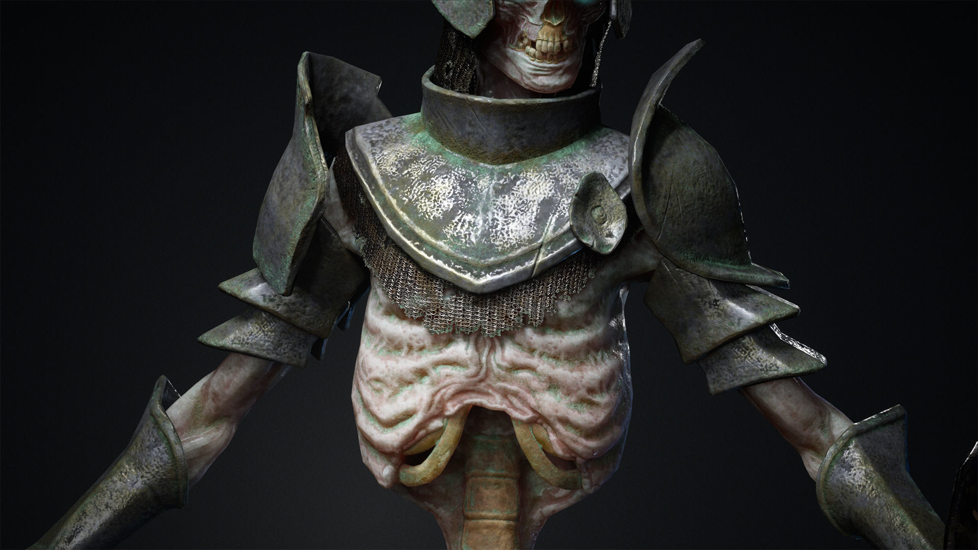 Undead warrior Low-poly 3D model_6