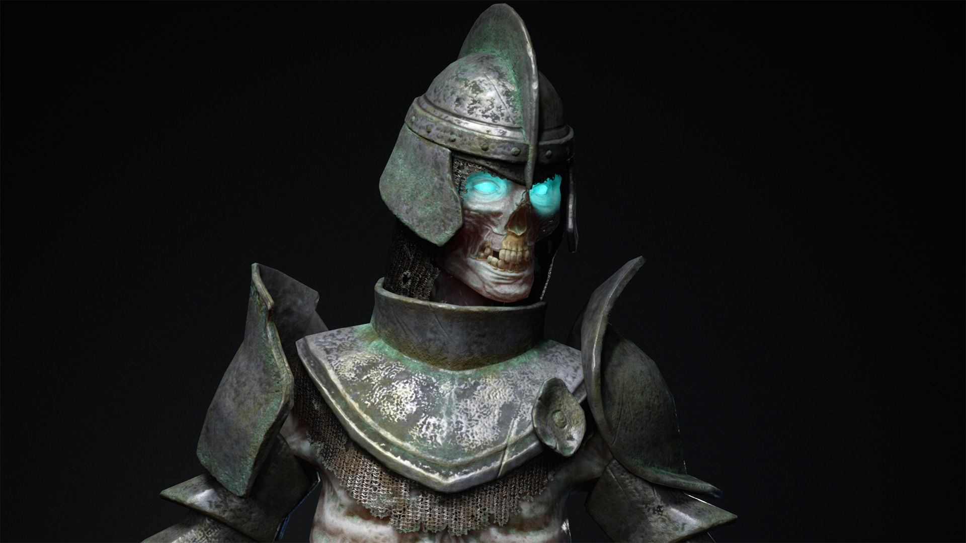 Undead warrior Low-poly 3D model_3