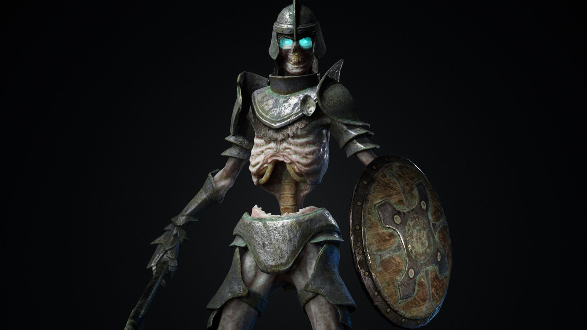 Undead warrior Low-poly 3D model_8