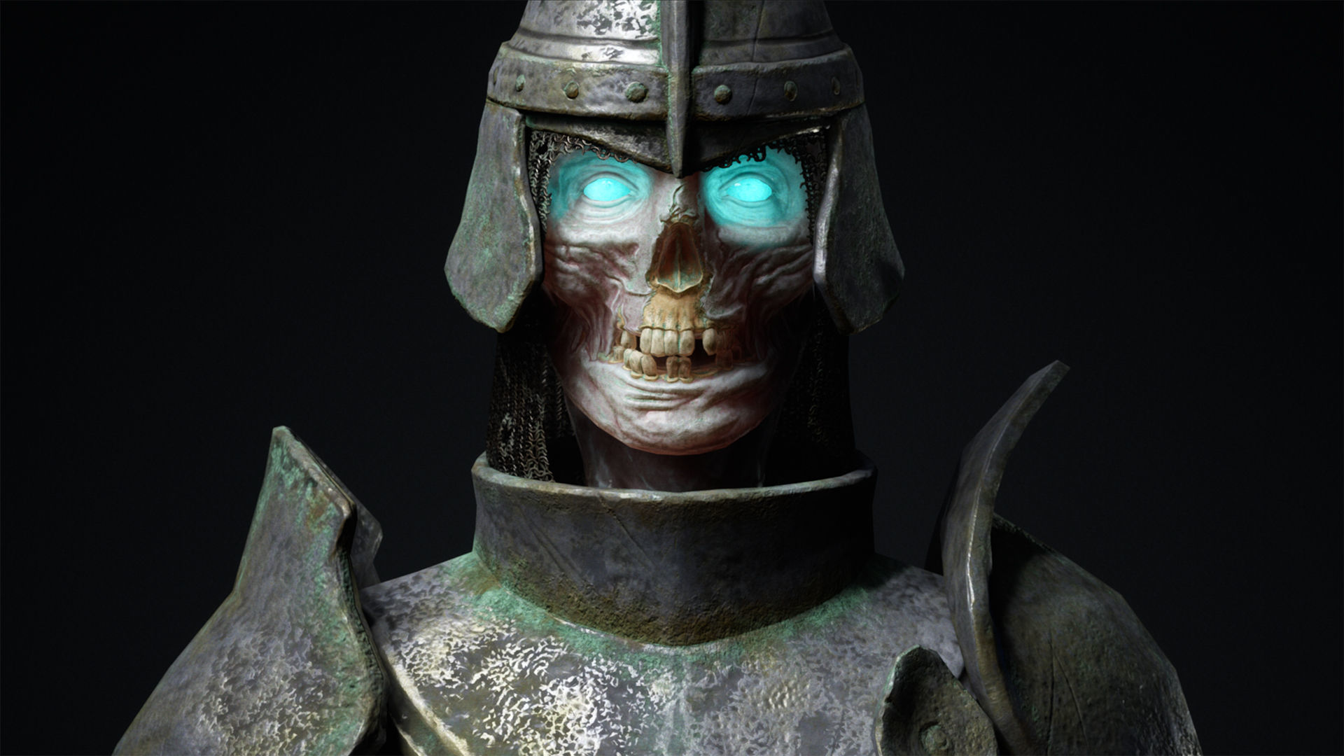 Undead warrior Low-poly 3D model_15