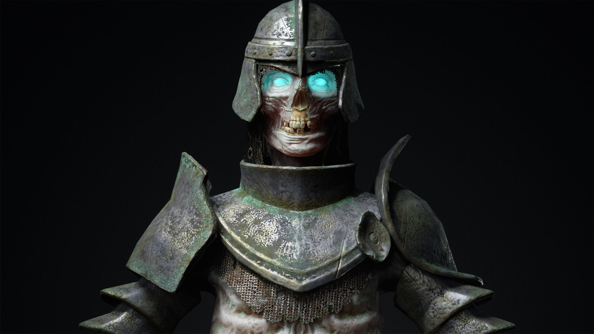 Undead warrior Low-poly 3D model_14