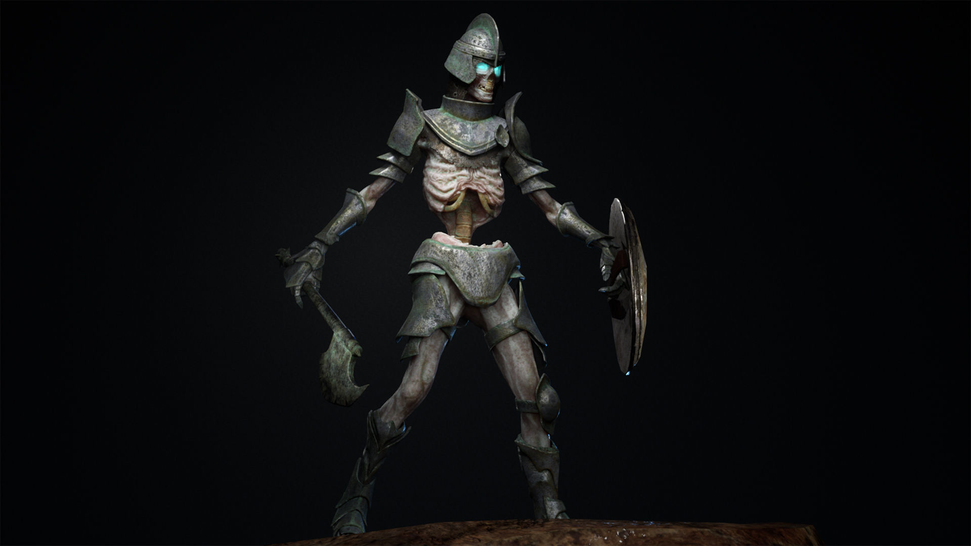 Undead warrior Low-poly 3D model_18